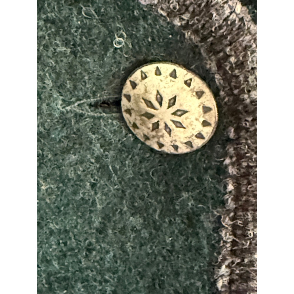 LL Bean Vintage Boiled Wool Jacket Women XL Green Tyrolean Cardigan Austria Made - Picture 2 of 5